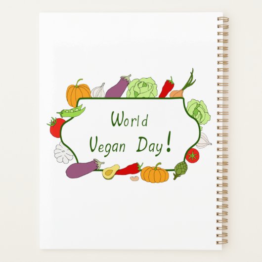Wereldvegetarisch daglicht planner (Achterkant)