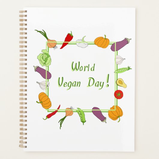 Wereldvegetarisch daglicht planner (Voorkant)