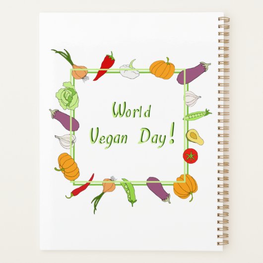 Wereldvegetarisch daglicht planner (Achterkant)