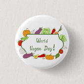 Wereldvegetarisch daglicht ronde button 3,2 cm (Voorkant)