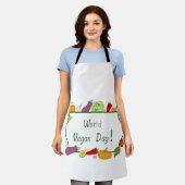 Wereldvegetarisch daglicht schort (Gedragen)