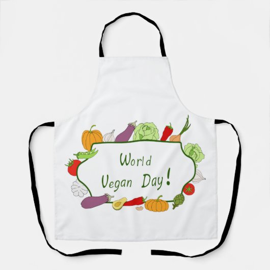 Wereldvegetarisch daglicht schort (Voorkant)