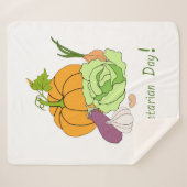 Wereldvegetarisch daglicht sherpa deken (Voorkant (horizontaal))