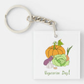 Wereldvegetarisch daglicht sleutelhanger (voorkant)