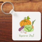 Wereldvegetarisch daglicht sleutelhanger (Voorkant)