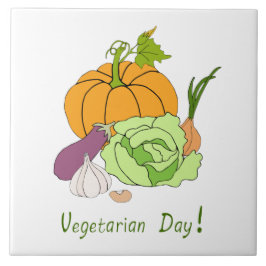 Wereldvegetarisch daglicht tegeltje