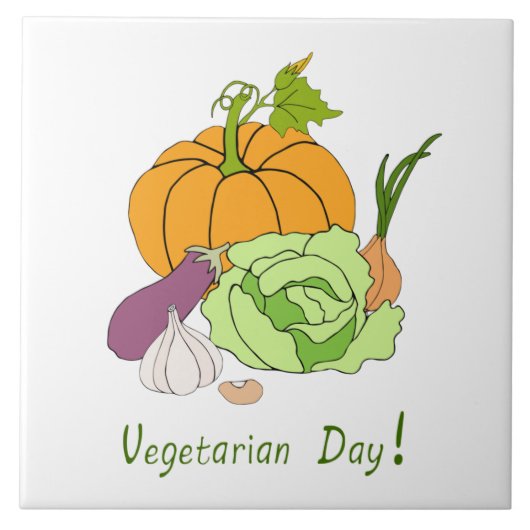 Wereldvegetarisch daglicht tegeltje (Voorkant)