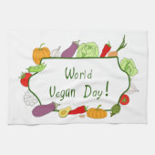 Wereldvegetarisch daglicht theedoek (Horizontaal)