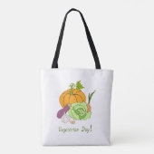 Wereldvegetarisch daglicht tote bag (Achterkant)