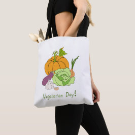 Wereldvegetarisch daglicht tote bag