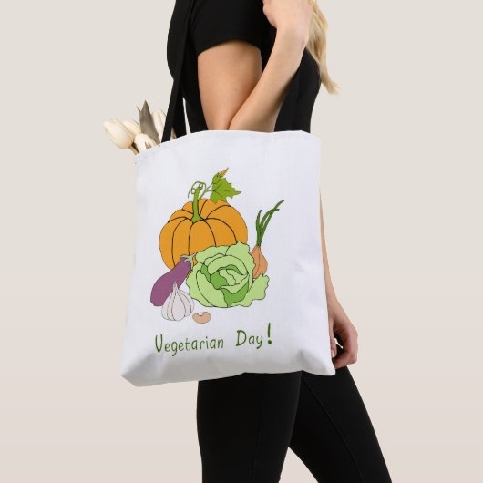 Wereldvegetarisch daglicht tote bag (Dichtbij)