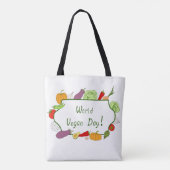 Wereldvegetarisch daglicht tote bag (Achterkant)