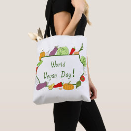 Wereldvegetarisch daglicht tote bag