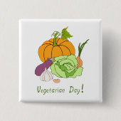 Wereldvegetarisch daglicht vierkante button 5,1 cm (Voorkant)