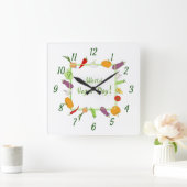 Wereldvegetarisch daglicht vierkante klok (Huis)