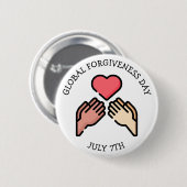 Wereldvergevingsdag 7 juli ronde button 5,7 cm (Voorkant /achterkant)