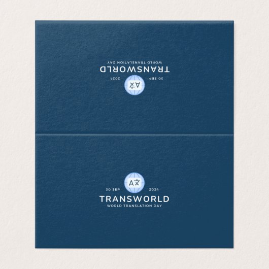 Wereldvertalingsdag Kaart (Buitenkant ongevouwen)