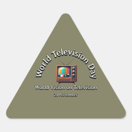 Wereldvisie op televisie. Televisiedag. Sticker