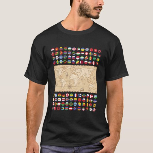 Wereldvlag voor internationale wereldvlaggen t-shirt (Voorkant)