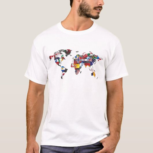 wereldvlag voor kaart t-shirt (Voorkant)