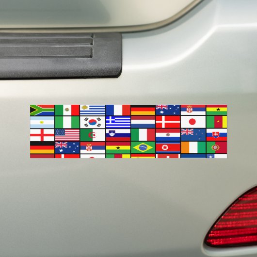Wereldvlaggen 2010 bumpersticker (Op auto)