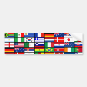 Wereldvlaggen 2010 bumpersticker