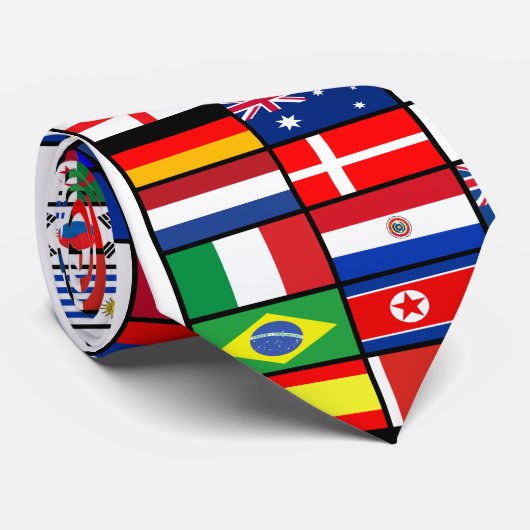 Wereldvlaggen 2010 stropdas (Opgerold)