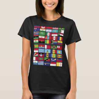 Wereldvlaggen 25 grootste en 25 kleinste landen do t-shirt