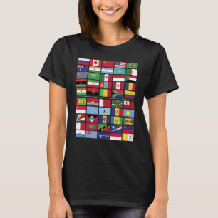 Wereldvlaggen 25 grootste en 25 kleinste landen do t-shirt