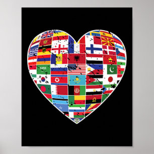 Wereldvlaggen Aarde Dag Poster