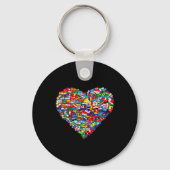 Wereldvlaggen Aarde Dag Sleutelhanger (Voorkant)