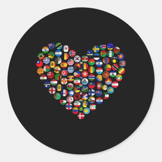 Wereldvlaggen Aardedag Ronde Sticker (Voorkant)