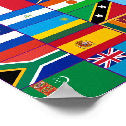 Wereldvlaggen Achtergrond Poster (Hoek)