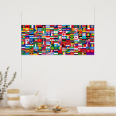 Wereldvlaggen Achtergrond Poster (Keuken)