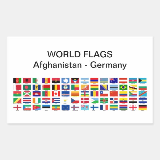 Wereldvlaggen: Afghanistan - Duitsland Rechthoekige Sticker (Voorkant)