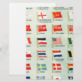  wereldvlaggen briefpapier (Voorkant / Achterkant)