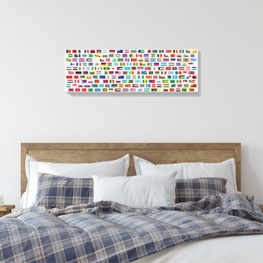 Wereldvlaggen Canvas Afdruk (Insitu (Slaapkamer))
