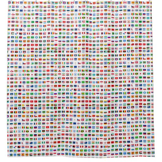 wereldvlaggen douchegordijn (Voorkant)