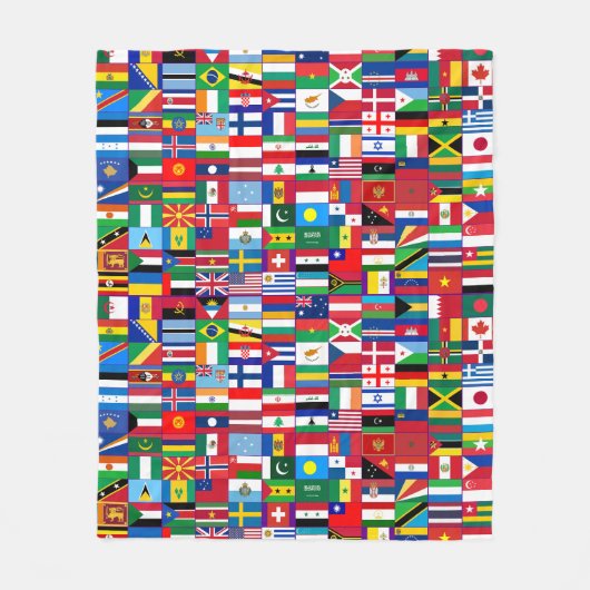 Wereldvlaggen Fleece Deken (Voorkant)