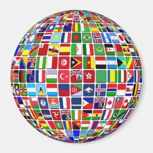 Wereldvlaggen Globe, Internationaal, Magneet