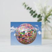 Wereldvlaggen in een Wereldbol Briefkaart (Staand voorkant)