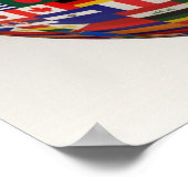 Wereldvlaggen in een Wereldbol Poster (Hoek)