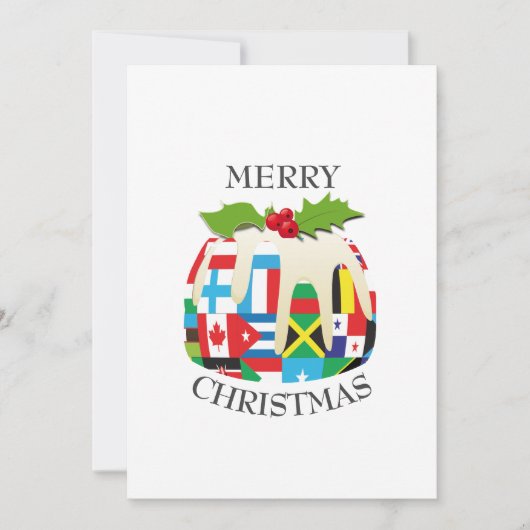 WERELDVLAGGEN | kerstpudding | feestelijk Feestdagenkaart (Voorkant)
