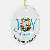 Wereldvlaggen nemen deel aan de Festive Pudding Keramisch Ornament (Rechts)