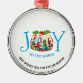 Wereldvlaggen nemen deel aan de Festive Pudding Metalen Ornament (Voorkant)