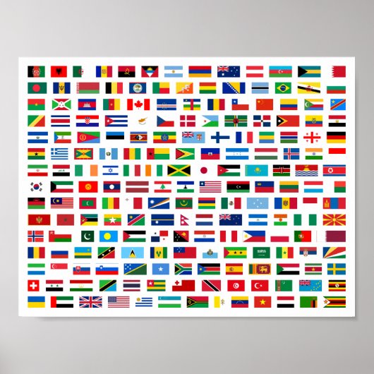 Wereldvlaggen Poster (Voorkant)