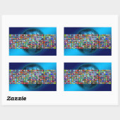 Wereldvlaggen Rechthoekige Sticker (Vel)