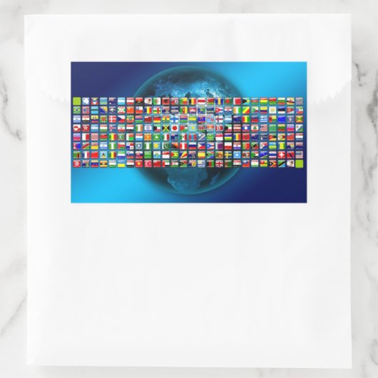 Wereldvlaggen Rechthoekige Sticker (Tas)