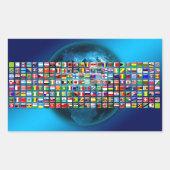 Wereldvlaggen Rechthoekige Sticker (Voorkant)