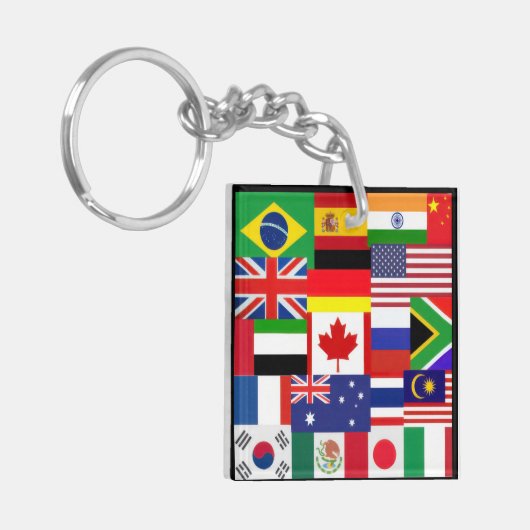 Wereldvlaggen Sleutelhanger (Voorkant Links)
